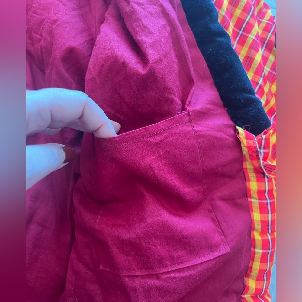 Plaid Kimono Jacket with Black Trim - Picture 14 of 16